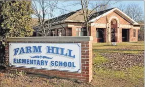  ?? Hearst Connecticu­t Media file photo ?? Farm Hill Elementary School is located at 390 Ridge Road in Middletown.