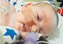  ??  ?? 11-monthold baby Charlie Gard has a rare genetic condition that means he cannot see and can only breathe with the help of a ventilator