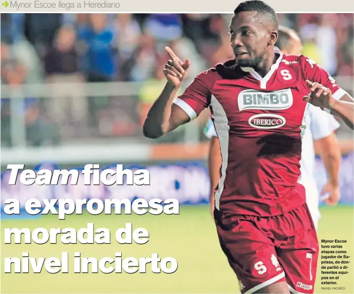  ?? RAFAEL PACHECO ?? Mynor Escoe tuvo varias etapas como jugador de Saprissa, de donde partió a diferentes equipos en el exterior.