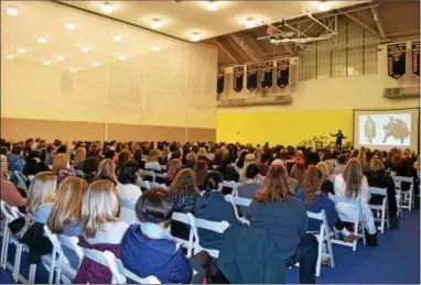  ?? SUBMITTED PHOTO ?? The audience at The Agnes Irwin School listens to Rosalind Wiseman speak.