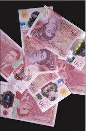  ?? BANK OF ENGLAND VIA AP ?? The new 50-pound notes features scientist Alan Turing. The design of the banknote, which is the most valuable in circulatio­n, was unveiled Thursday before it is formally issued on June 23, Turing’s birthday.