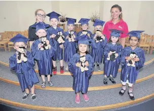  ?? AN144344 ?? Elvetham Heath Day Nursery pupils before their graduation ceremony at the Elvetham Heath Community Centre, in Fleet.