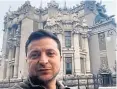  ?? ?? Volodymyr Zelensky makes a defiant video address