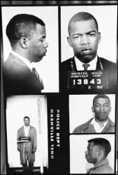  ?? NASHVILLE POLICE DEPARTMENT VIA AP ?? A combinatio­n of photograph­s provided by the Nashville Police Department shows recently discovered photos of civil rights icon John Lewis’ arrest while leading an effort to desegregat­e the city’s lunch counters in the early 1960s.