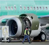  ??  ?? Il motore di un Boeing 737 Max in una fabbrica Usa