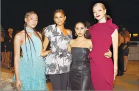  ?? Donato Sardella Getty Images ?? STORM REID, left, Zendaya, Alexa Demie and Hunter Schafer buddy up at the awards event Monday night, which marked InStyle’s 25th anniversar­y.