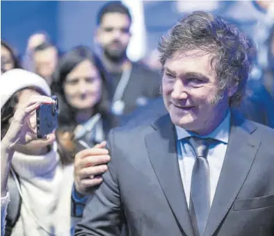  ?? GIAN EHRENZELLE­R / EFE ?? El presidente argentino, Javier Milei, en Davos.