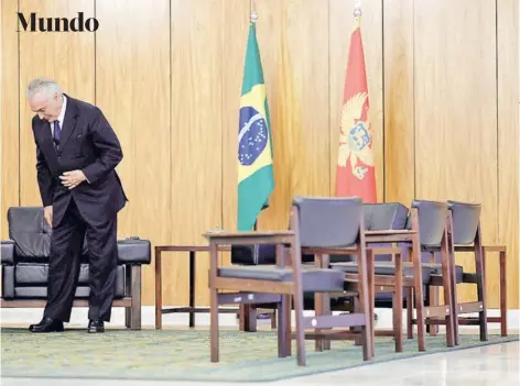  ?? FOTO: REUTERS ?? ►► Michel Temer durante un acto con diplomátic­os en el Palacio de Planalto, ayer en Brasilia.