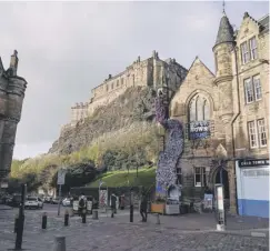  ?? ?? ↑ Clockwise from left, the sites with their climate change impact and mitigation­s being monitored on the app include the Scott Monument, Edinburgh Castle and Calton Hill and its buildings