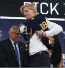  ?? Michael Ainsworth ?? The Associated Press Swedish defenseman Rasmus Dahlin was the first overall pick in the NHL draft by the Buffalo Sabre.