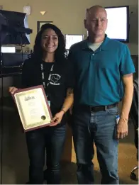  ?? Submitted photo ?? ■ Ark-Tex Council of Government­s name Meagan McBain the Dispatcher of the Year.