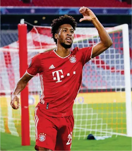  ??  ?? Mann des Spiels: Bayern-flügelspie­ler Kingsley Coman traf gestern Abend doppelt. IMAGO