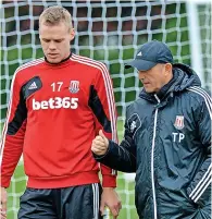  ?? ?? MEMORIES: Ryan with Tony Pulis at Wembley in 2011, in training, and on the promotion bus tour in 2008.