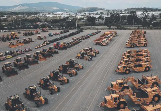  ??  ?? Ritchie Bros auction yards are brimming with heavy machinery ahead of today’s auction.