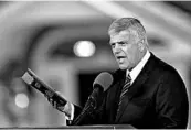  ?? JOHN BAZEMORE/AP 2018 ?? Rev. Franklin Graham tweeted that his father, the late Rev. Billy Graham, would be “disappoint­ed” in Christiani­ty Today.