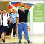  ?? AFP ?? Hooligan leader Alexander Shprygin leaves Moscow’s Sheremetev­o airport on June 18 after being expelled from France.