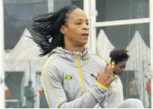  ?? ?? Anastasia Le-roy going through her warm-up set at the Pan American Games in Lima, Peru, in August 2019.