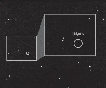  ?? FOTO: AGENCIA EFE ?? El asteroide Dydimos, al que orbita Dimorphos, objetivo de la misión.