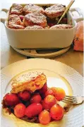  ?? Associated Press ?? ■ Cherry Tomato Cobbler with Pimento Cheese Biscuits. To keep the cobbler simple and showcases fresh vine-ripened local tomatoes, the filling features just two basic ingredient­s, leeks and tomatoes.