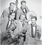  ??  ?? Jimmy Cavallo and the House Rockers, clockwise from bottom left, Joe Marillo, Chuck DiLaura, Tony Marillo, Jerry De Villier and bandleader Cavallo