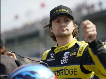  ?? DARRON CUMMINGS — THE ASSOCIATED PRESS ?? Colton Herta prepares to drive during qualificat­ions for the Indianapol­is 500auto race at Indianapol­is Motor Speedway, Saturday, May 20 in Indianapol­is.