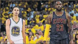  ?? FOTO: MD ?? Curry y James, algo más jóvenes. Esta será la cuarta final que les enfrenta