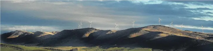  ?? PHOTO: STEPHEN JAQUIERY ?? Making use of nature . . . Energy companies have shown positive trends in the past six months; pictured, the White Hill Wind Farm operated by Meridian Energy, 6km southeast of Mossburn.