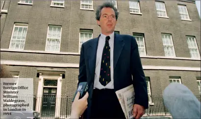  ?? PHOTO: GETTY IMAGES ?? Former Foreign Office Minister William Waldegrave, photograph­ed in London in 1994
