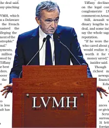  ?? AFP ?? LVMH boss Bernard Arnault is known for his aggressive business tactics.