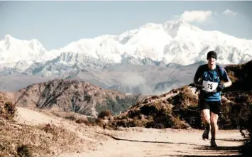  ??  ?? THE WORLD’S highest mountains provide the backdrop to running action in last year’s Himalayan 100 mile Stage Race. | Supplied