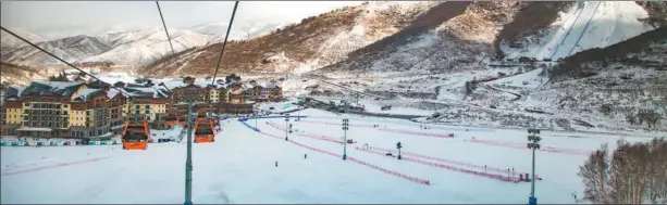  ?? PROVIDED TO CHINA DAILY ?? There are 34 ski slopes covering 800,000 square meters at Thaiwoo Ski Resort in Chongli district, Zhangjiako­u.