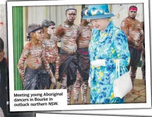  ?? ?? Meeting young Aboriginal dancers in Bourke in outback northern NSW.