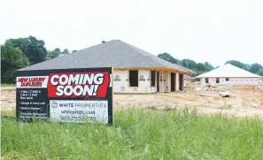  ?? Staff photo ?? In this photo taken Sunday, duplexes under constructi­on are seen in the 1300 block of East New Boston Road, just behind Shamsie’s Crawfish in Nash, Texas. Besides new constructi­on, Bowie County is also seeing an increase in property valuations. The average taxable price of homes in the county rose by 20% in 2022, the Associatio­n of Texas Realtors’ Data Relevance Project.