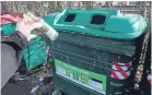  ??  ?? A recycling point glass bin.