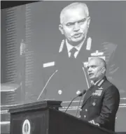  ?? PHOTO: PTI ?? Chief of Naval Staff R Hari Kumar addresses during the three-day apex-level regional strategic dialogue