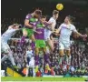  ??  ?? Shut down...Leeds United (in white) and Bristol City in the Championsh­ip