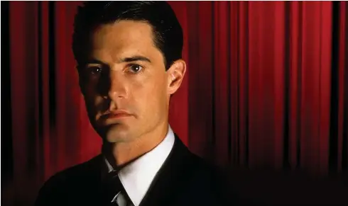  ??  ?? Agent Cooper played by Kyle MacLachlan in the mysterious Red Lodge. Below, Michael J Anderson played the spooky Man From Another Place