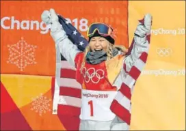  ?? REUTERS ?? Kim Chloe of the United States celebrates her win in women's halfpipe final on Tuesday.