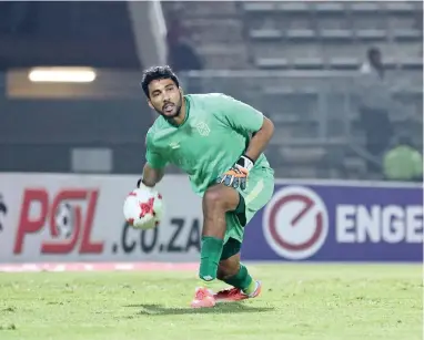  ??  ?? TAKING IT ALL IN HIS STRIDE: Shu-Aib Walters knows that as a goalkeeper, you can be the hero one week and the villain the next.