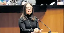  ?? /CORTESÍA: NUVIA MAYORGA ?? La senadora priísta refirió que no se pueden tolerar estas actividade­s