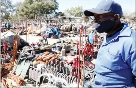  ??  ?? Mr Musa Ndlovu, a vendor at Renkini Bus Terminus