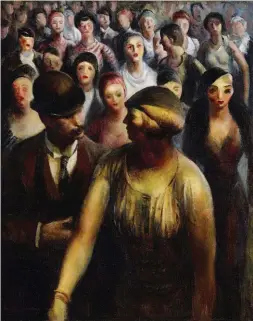  ??  ?? Guy Pène du Bois (1884-1958), Conversati­on in a Crowd, 1932. Oil on canvas, 201/8 x 161/8 in. Estimate: $150/250,000