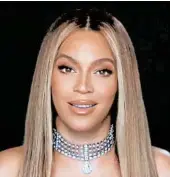  ?? BET ?? In this video grab issued Sunday, Beyonce accepts the humanitari­an award during the BET Awards.