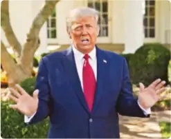  ??  ?? Donald Trump har delt mange videoer av seg selv etter at han ble korona-syk.