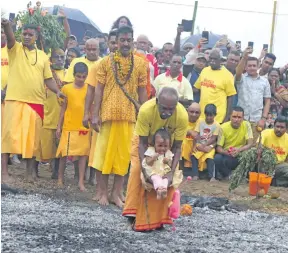  ?? Photo: Simione Haravanua ?? A young devotee was part of the firewalkin­g ceremony at at the TISI Sangam Mariamman temple in Naitata, Navua, on August 4, 2019.