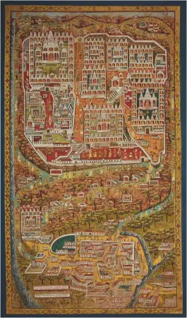  ??  ?? Fig 1 above: Jain pilgrimage map for devotees visiting Palitana. With Kapil Jariwala at Galerie Marie-laure de l’ecotais. Figs 2 and 3 below: Galerie Abla et Alain Lecomte has a show drawn from the collection of Batéké fetishes (right) of Robert...