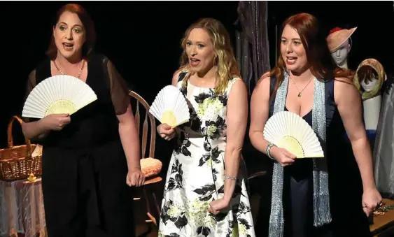  ?? Photo: Bev Lacey ?? WELL PREPARED: Members of Too Many Sopranos rehearse for The Diva Diaries (from left) Clarissa Foulcher, Cassie Midgley and Calista Walters.