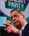  ??  ?? Farage: a malign influence?