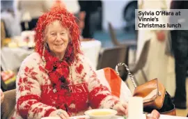  ??  ?? Sylvia O’Hara at Vinnie’s Christmas lunch