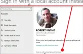  ?? ?? Ditch your Outlook account and sign into Windows with a local account